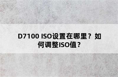 D7100 ISO设置在哪里？如何调整ISO值？
